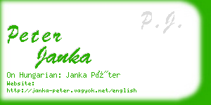 peter janka business card